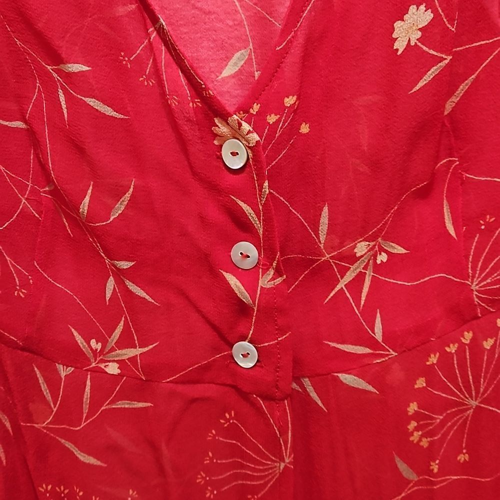 Bobbie Bee 2 piece silk dress and over top size 10, red abd gold - Picture 6 of 10